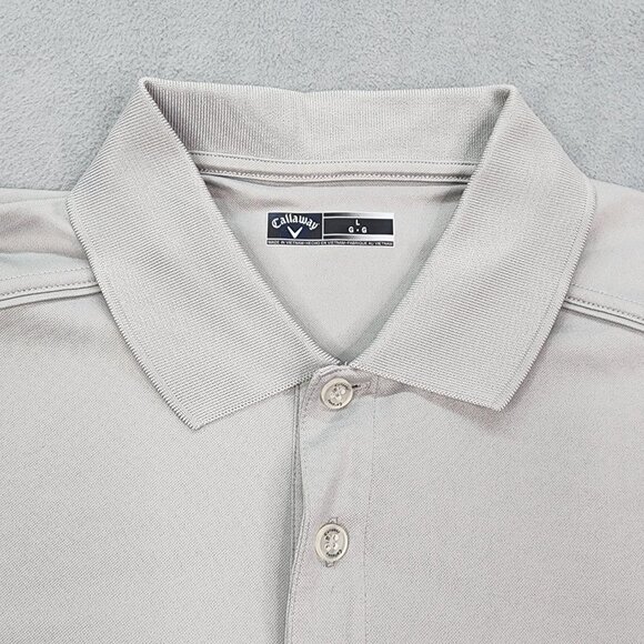 Callaway Polo Golf Shirt Men's Size Large Gray Short Sleeve Top - Picture 4 of 11
